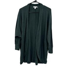 American Eagle Size Small Cardigan Gray Open Front 3/4 Sleeve Lightweight Cocoon